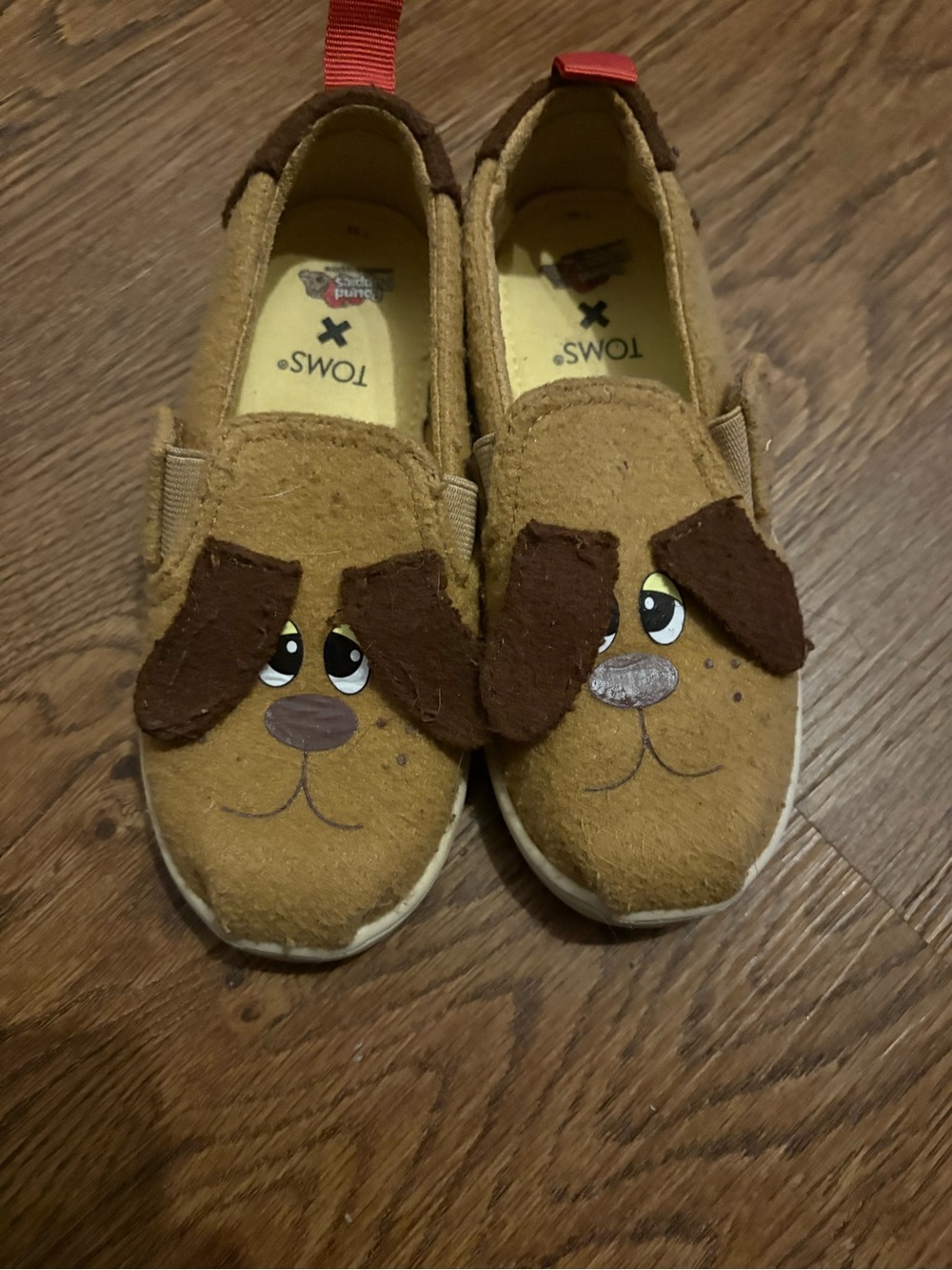 TOMS x Pound Puppies Toddler Alpargata Twin Gore Slip-On Shoes Tan Brown